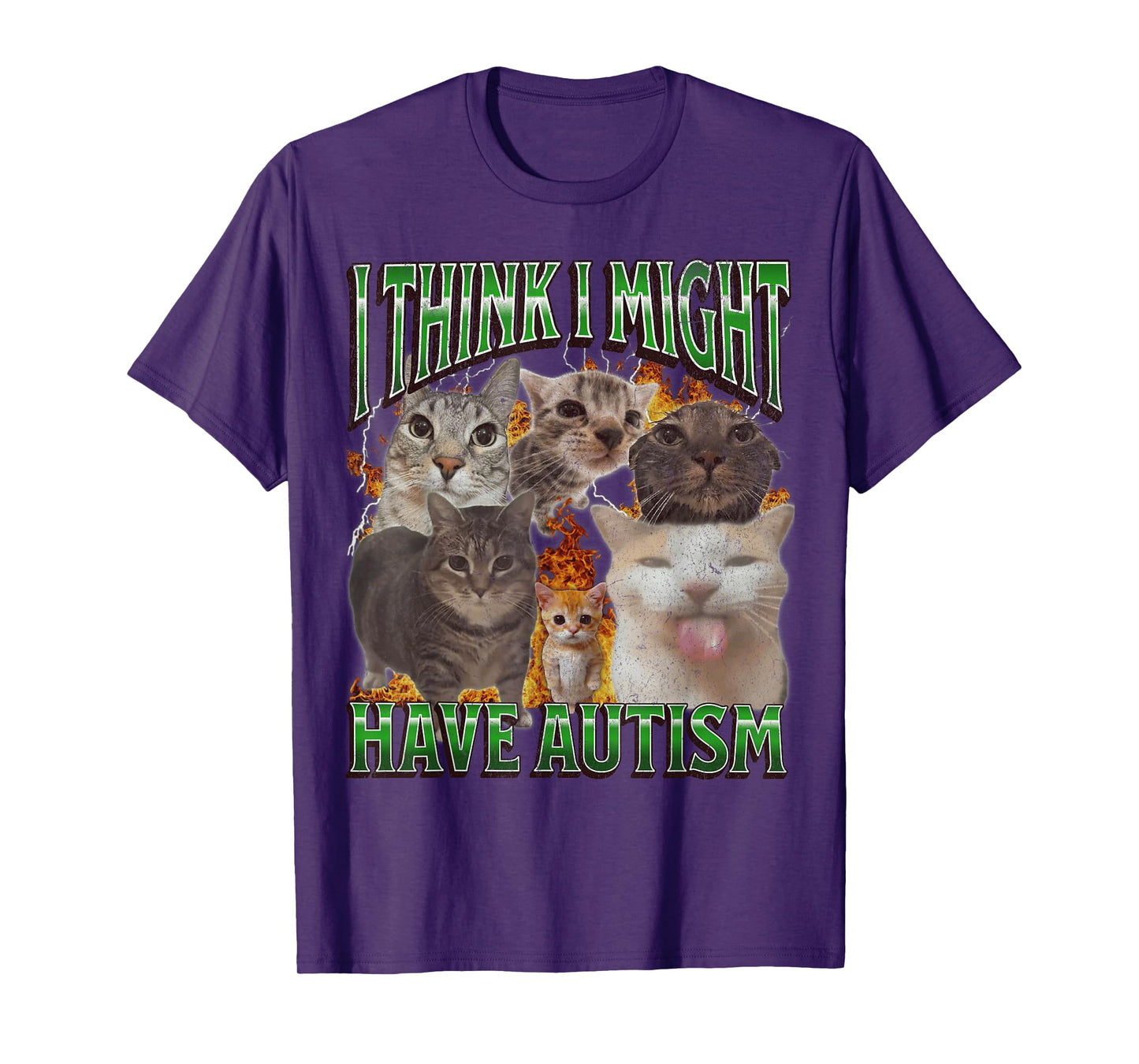 I Think I Might Have Autism Funny Cat Meme Bootleg Graphic T-Shirt for Men Women