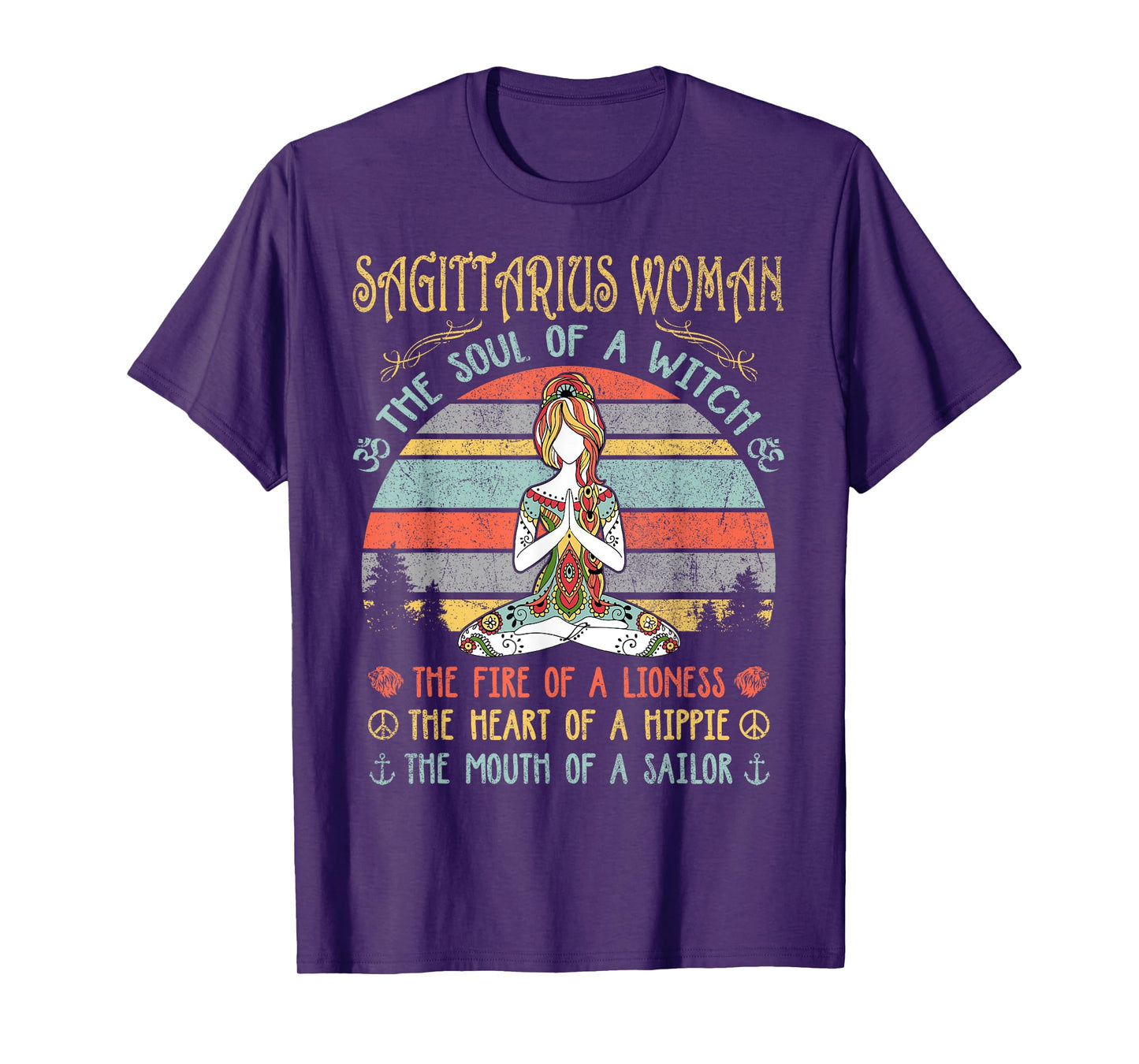 Sagittarius Woman The Soul Of A Witch Vintage Birthday T-Shirt