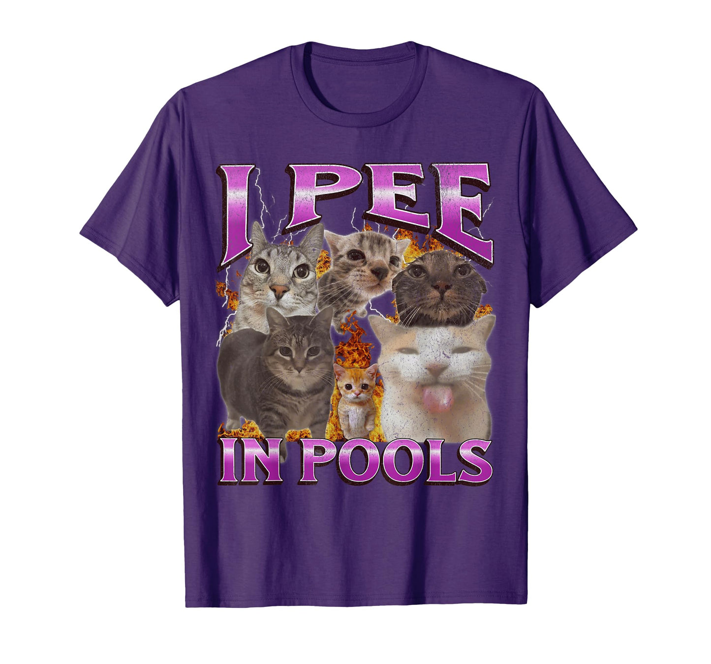 I Pee In Pools Funny Cat Meme Bootleg Graphic Men Women T-Shirt