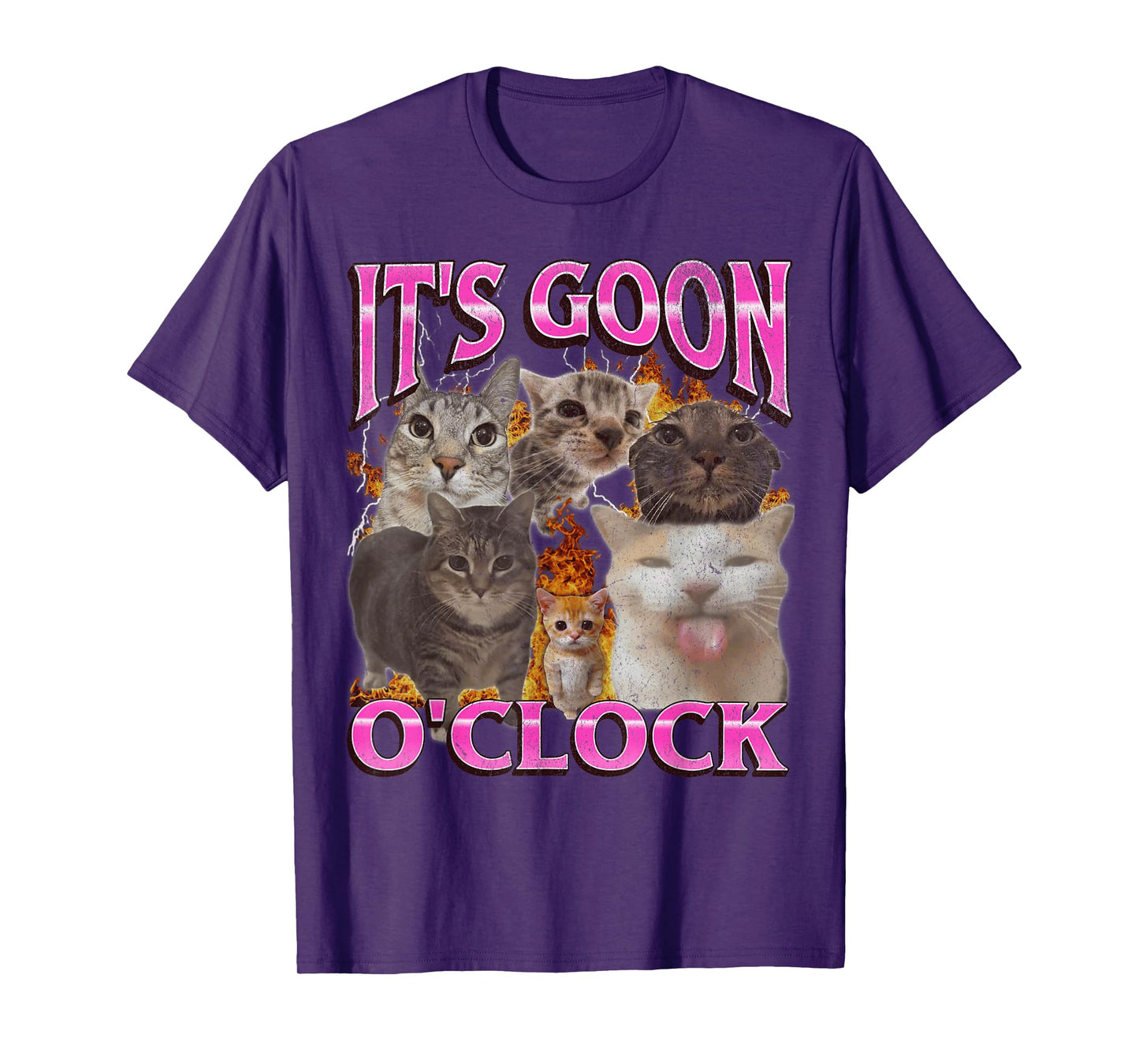 Gooning O'clock Funny Cat Meme Bootleg Graphic T-Shirt for Men Women