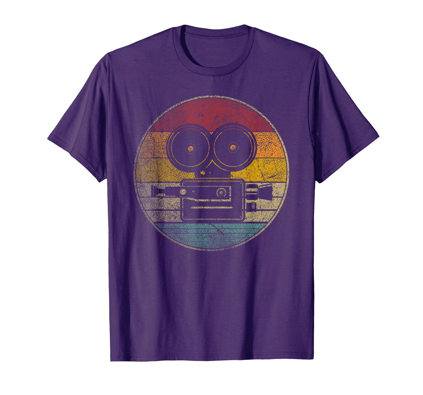 Movies Camera Motion Pictures Cinephile Vintage Retro T-Shirt