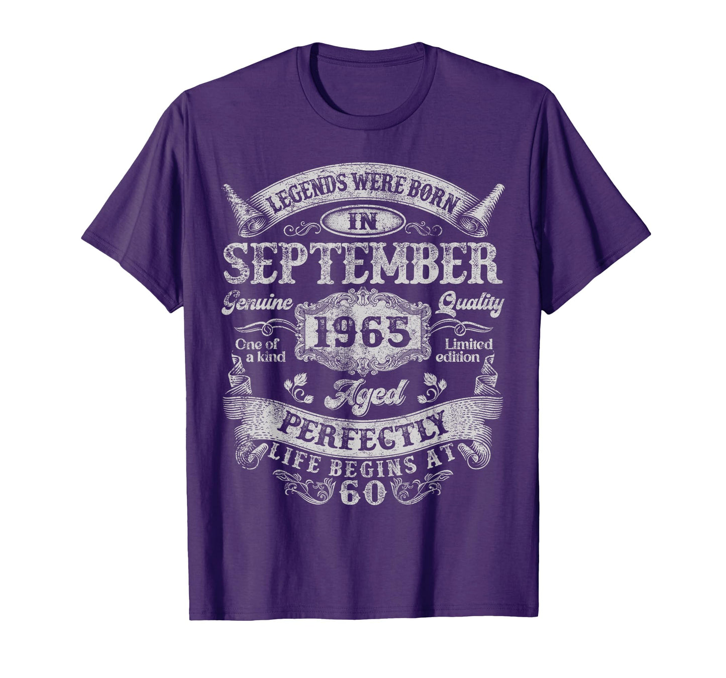 Legend Were Born In September 1965 Vintage 60th Birthday Men T-Shirt