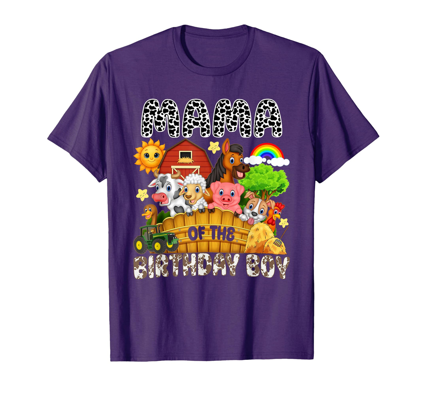 Mama of The Bday Boy Farm Animals Matching Farm Theme T-Shirt