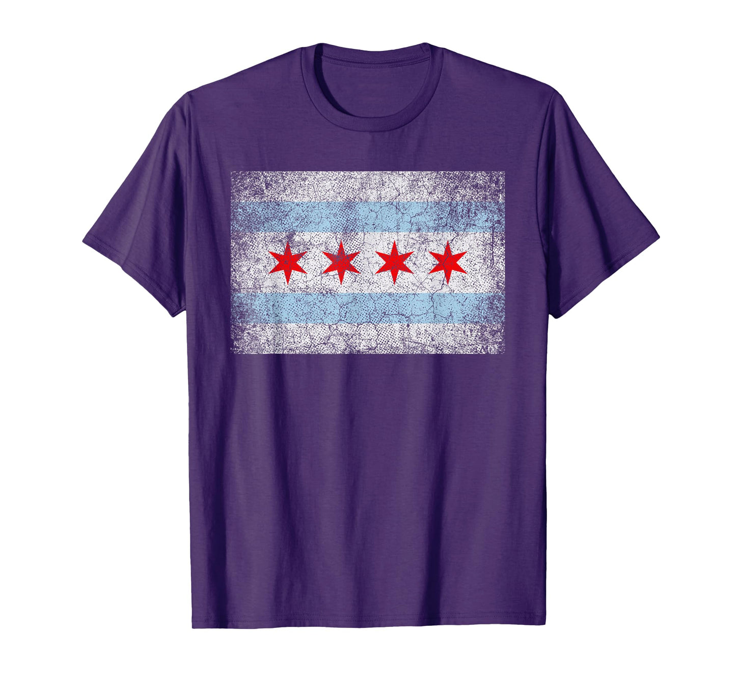 Chicago Flag Distressed Vintage Style Pride Men Women T-Shirt