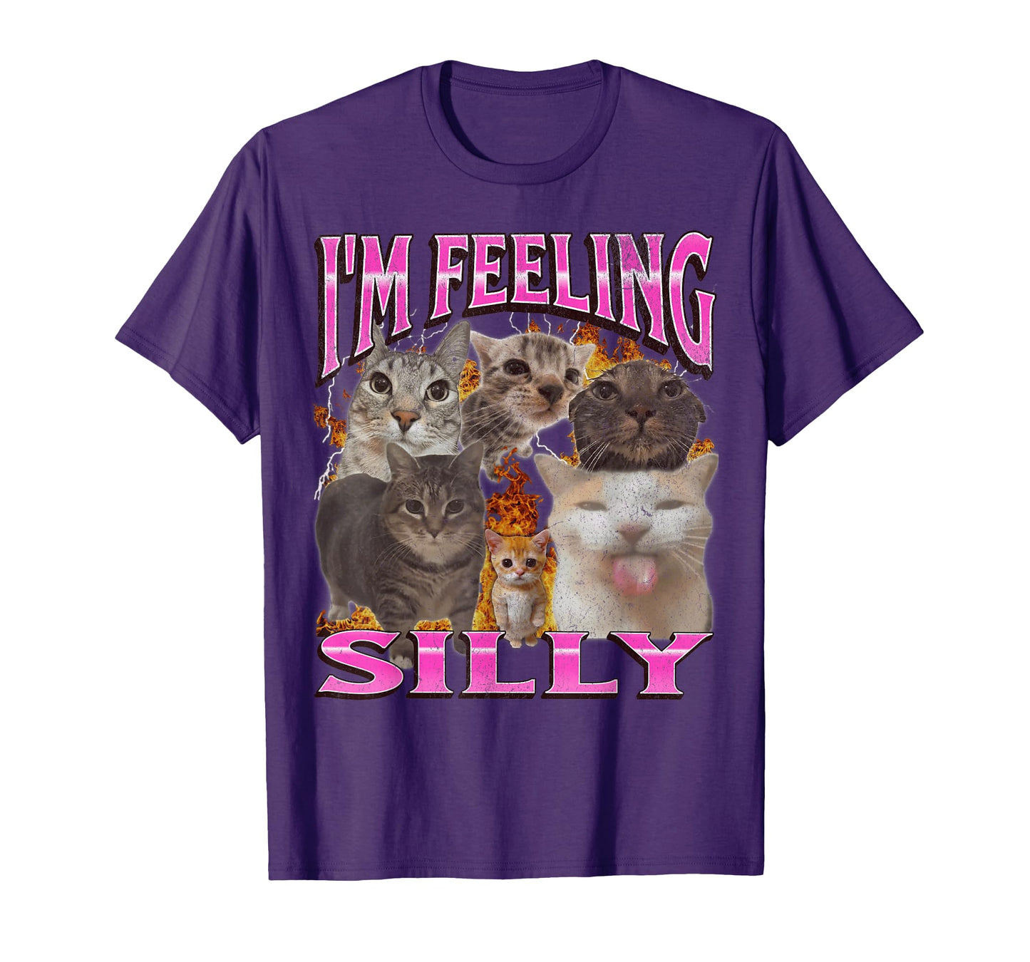 I'm Feeling Silly Funny Cat Meme Bootleg Graphic T-Shirt for Men Women