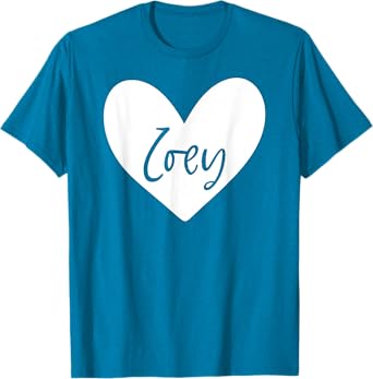 Zoey Pink Name Heart Love Woman Girl Friend Personalized T-Shirt