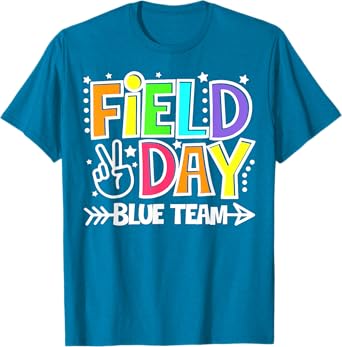 Field Day Blue Team Funny For Teacher Kids Field Day Games T-Shirt