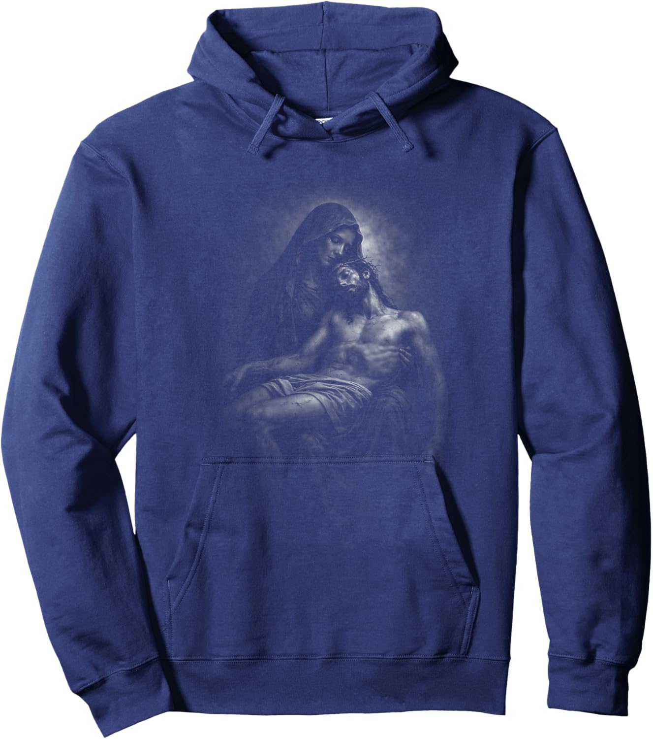 Pieta Mary Holding Jesus Christ Body T-Shirt - Hoodie | Navy