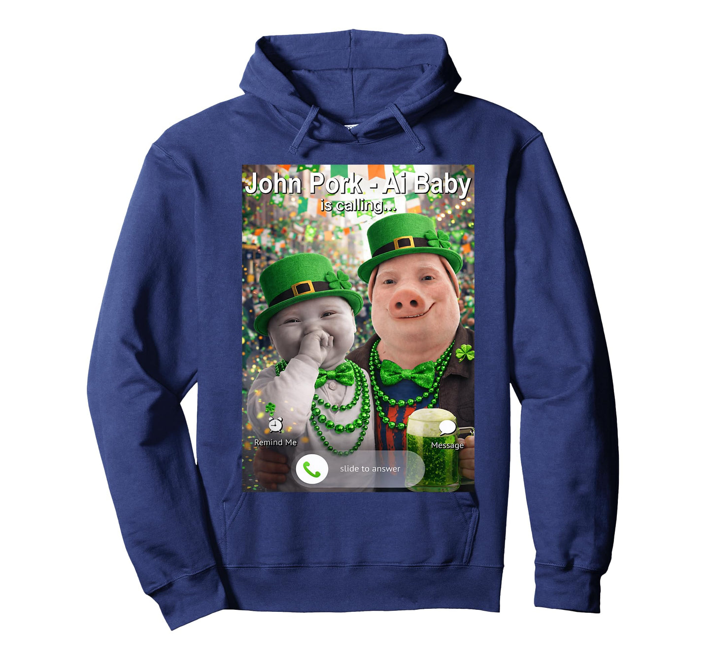 Funny St Patricks Day John Pork and Ai Baby is Calling T-Shirt