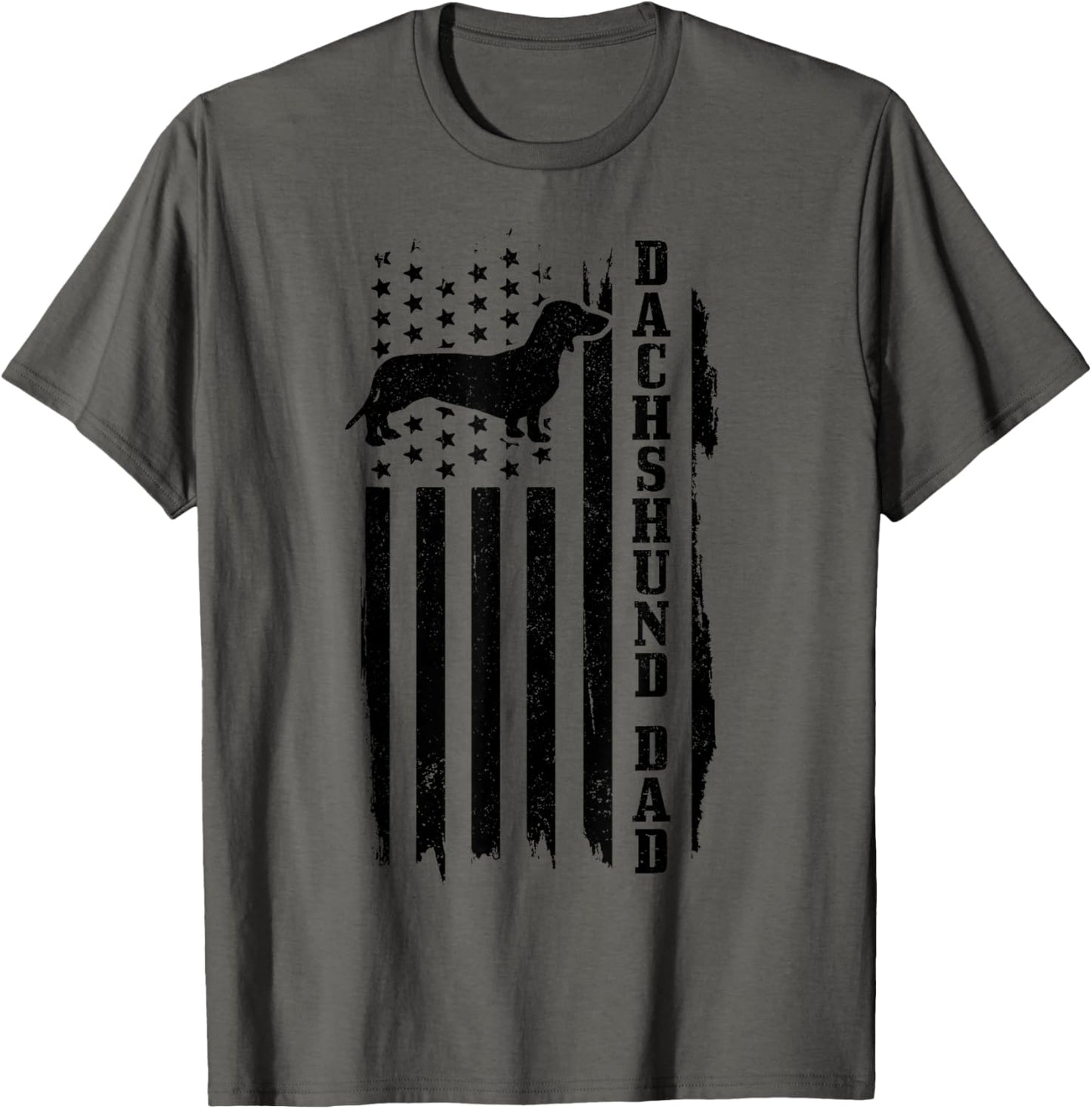 Dachshund Dad Vintage American Flag T-Shirt