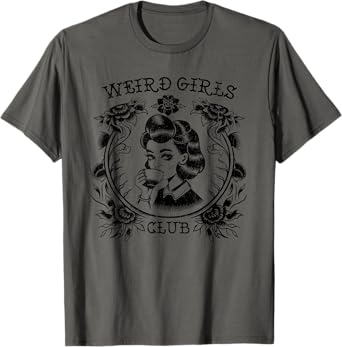 Weird Girls Club Retro Gothic Floral Alt Girl T-Shirt