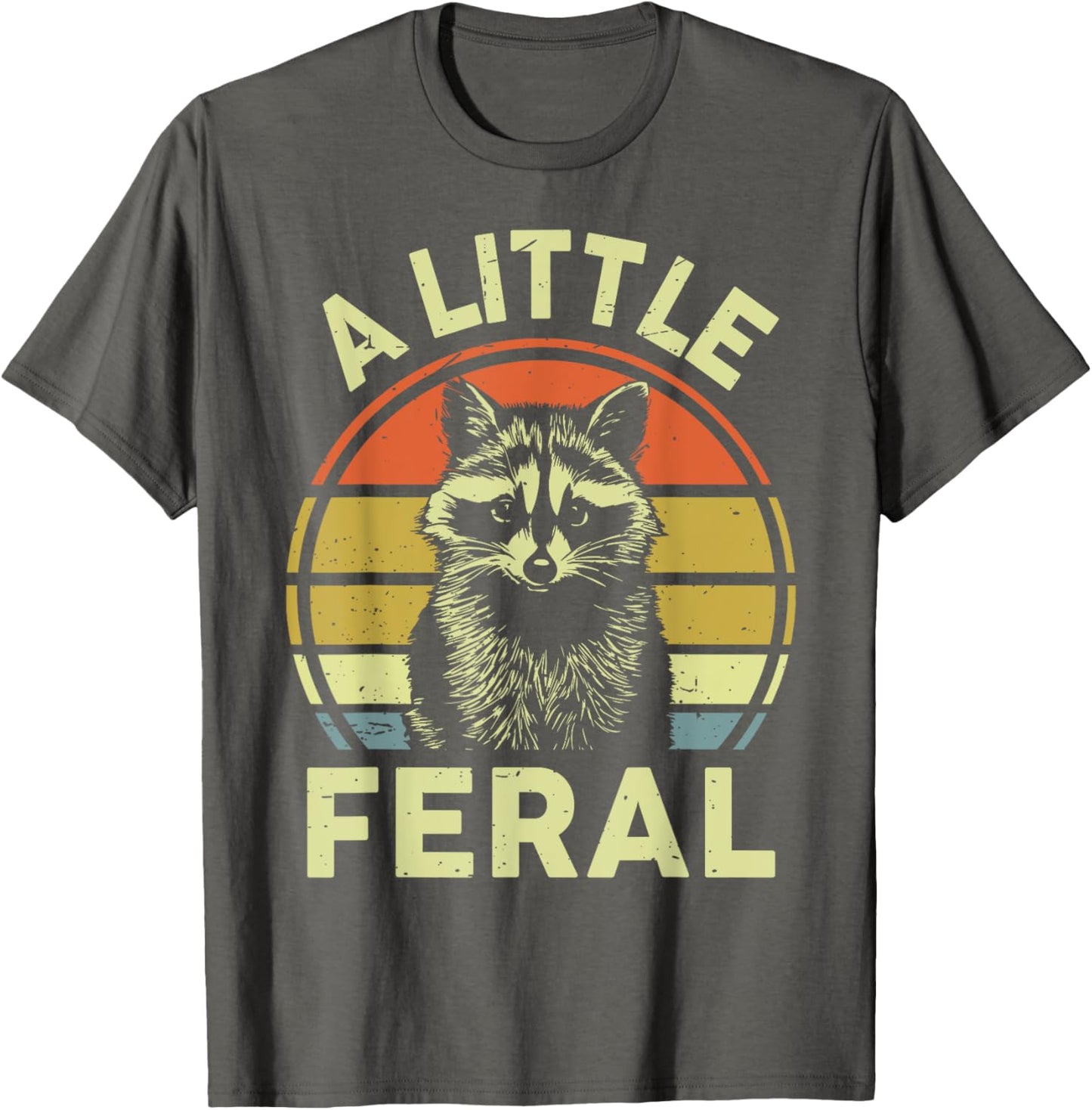 Raccoon-Shirt Unisex-Kids Adults Teens Kids Raccoon Enthusiasts Grey Small Modern Retro Cartoon Graphic-Tee T-Shirt Crew Neck Short Sleeve