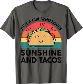 Girl Love Sunshine Taco Cinco Mayo Funny Mexican Graphic Tee T-Shirt