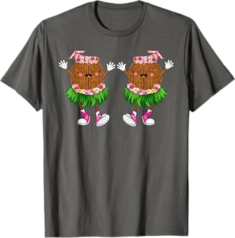 Funny Coconut Bra Hawaiian Tropical Beach Vibes Summer Girls T-Shirt