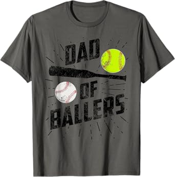 Dad Of Ballers Funny Baseball Softball Game Fathers Day Gift T-Shirt