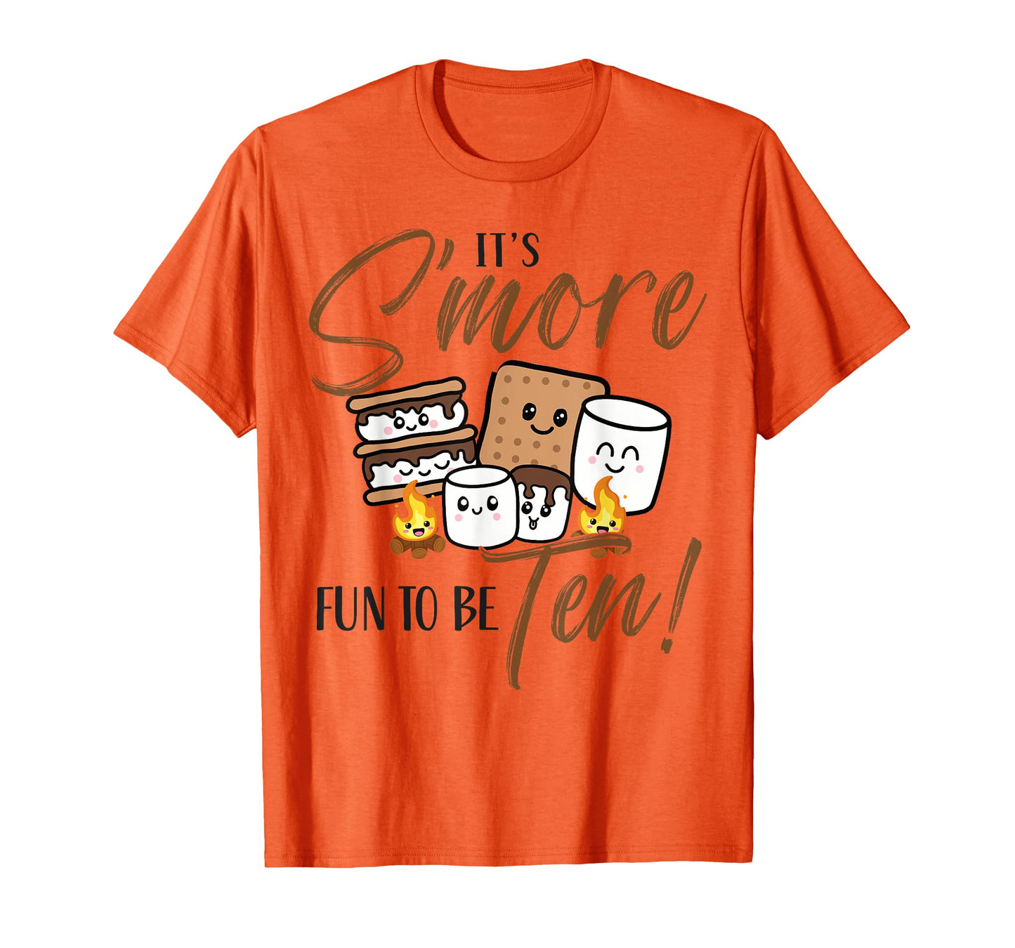 10th Birthday Campfire Marshmallow It's S'more Fun To Be Ten T-Shirt