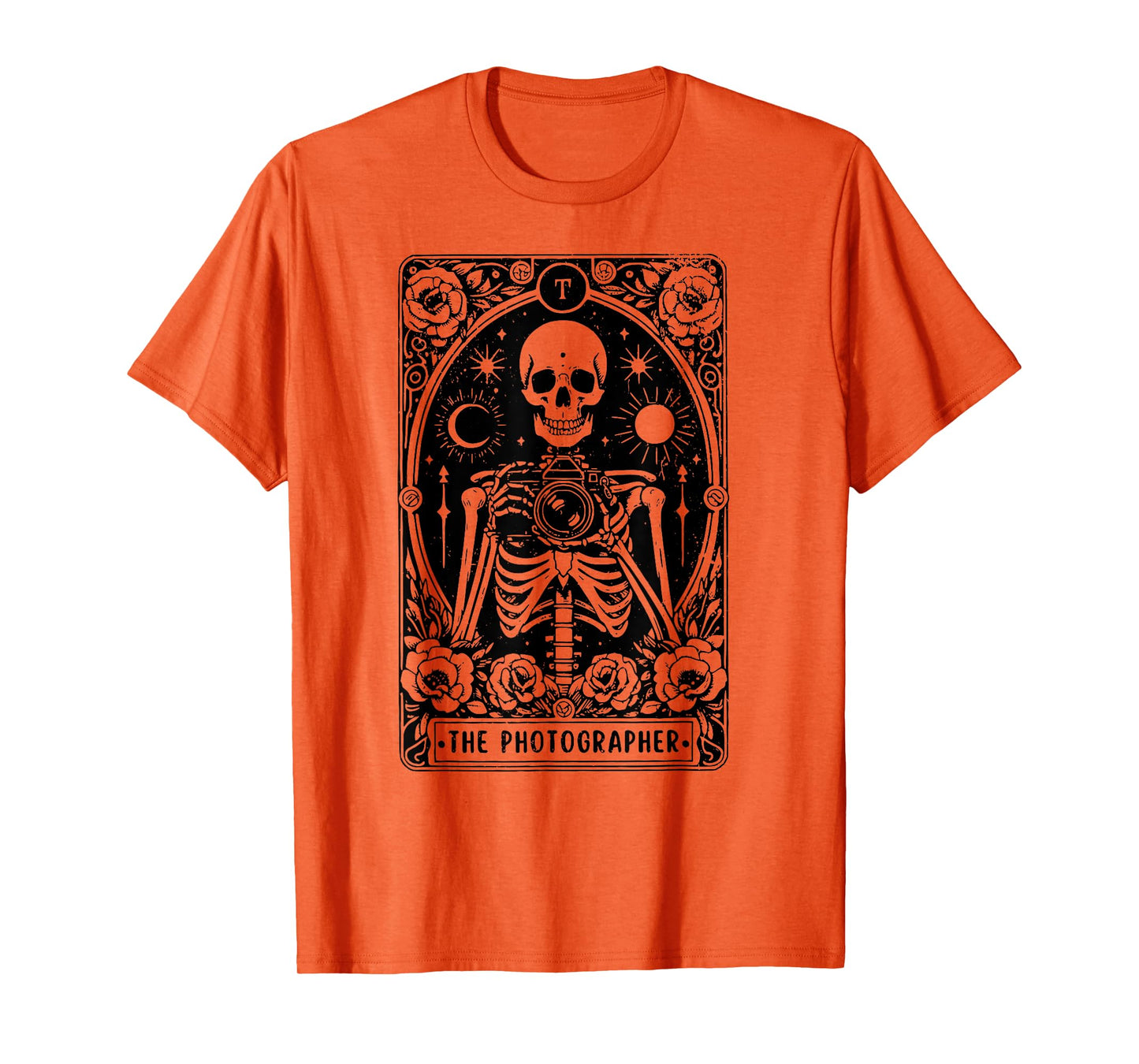 The Photographer Tarot Card, Skeleton Photography Camera T-Shirt