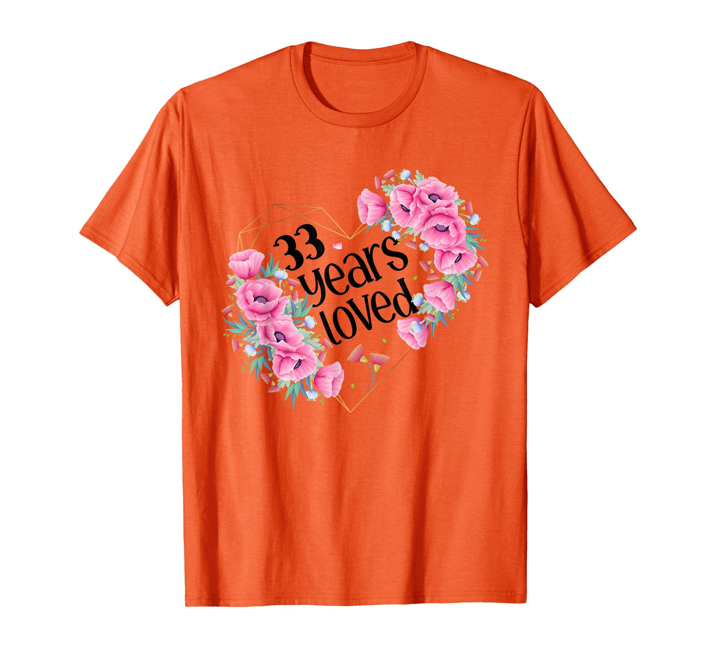 Husband Wife Floral 33rd Happy Birthday T-Shirt