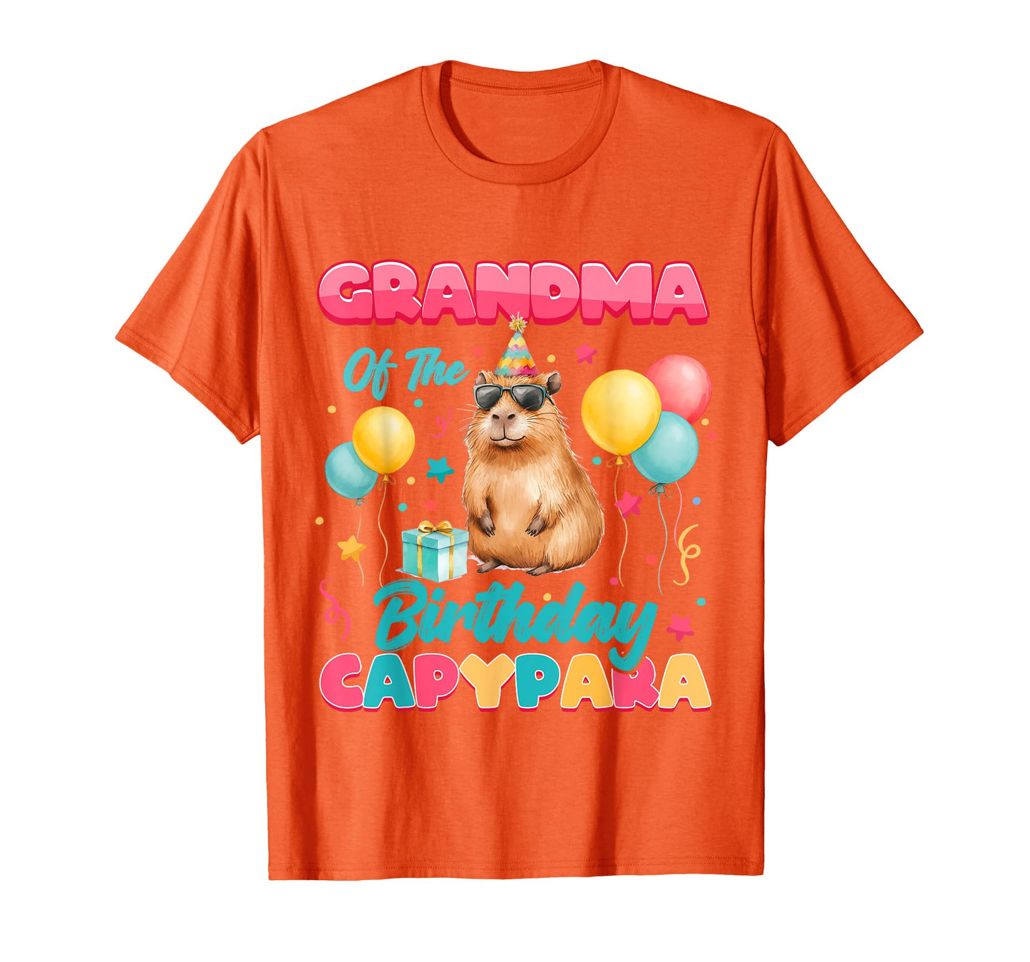 Grandma Of The Birthday Capybara Group Family Matching Party T-Shirt