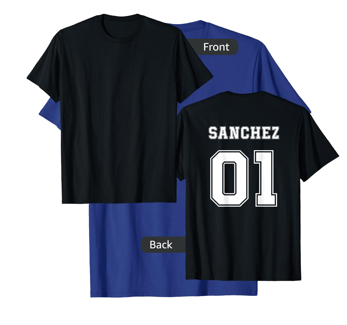 SANCHEZ 01 Back Print Sports Jersey Style Family Name Fun T-Shirt