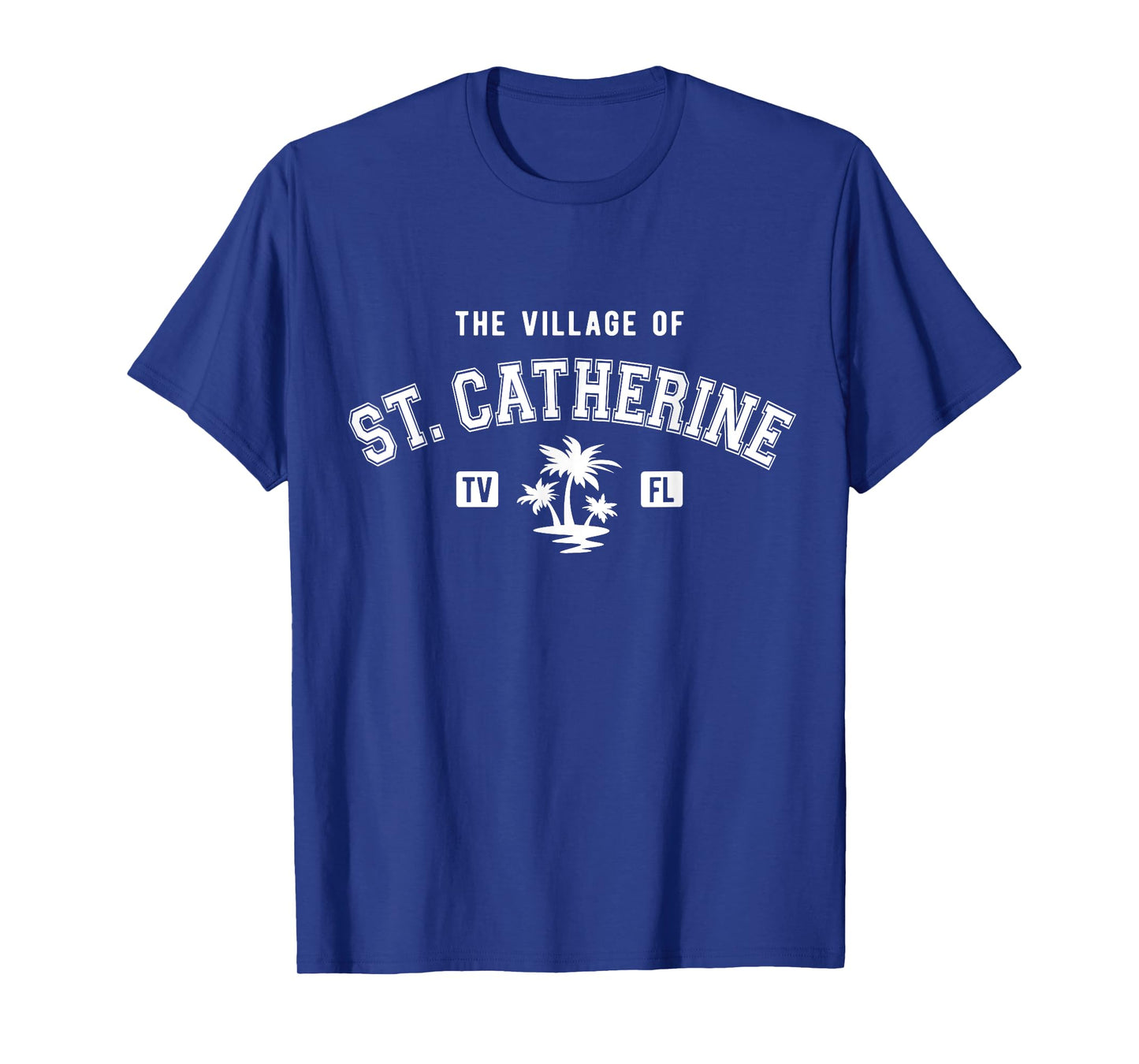 The Village of St Catherine Classic Style Palm Trees Design T-Shirt