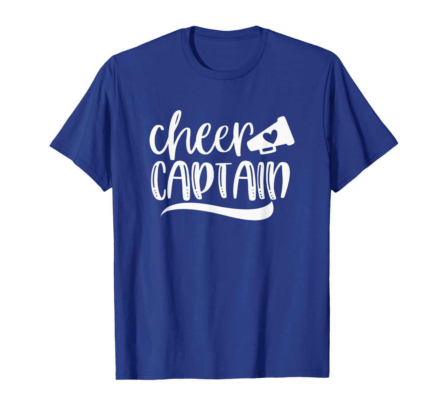 Womens CHEER CAPTAIN, Megaphone with Heart Accent T-Shirt