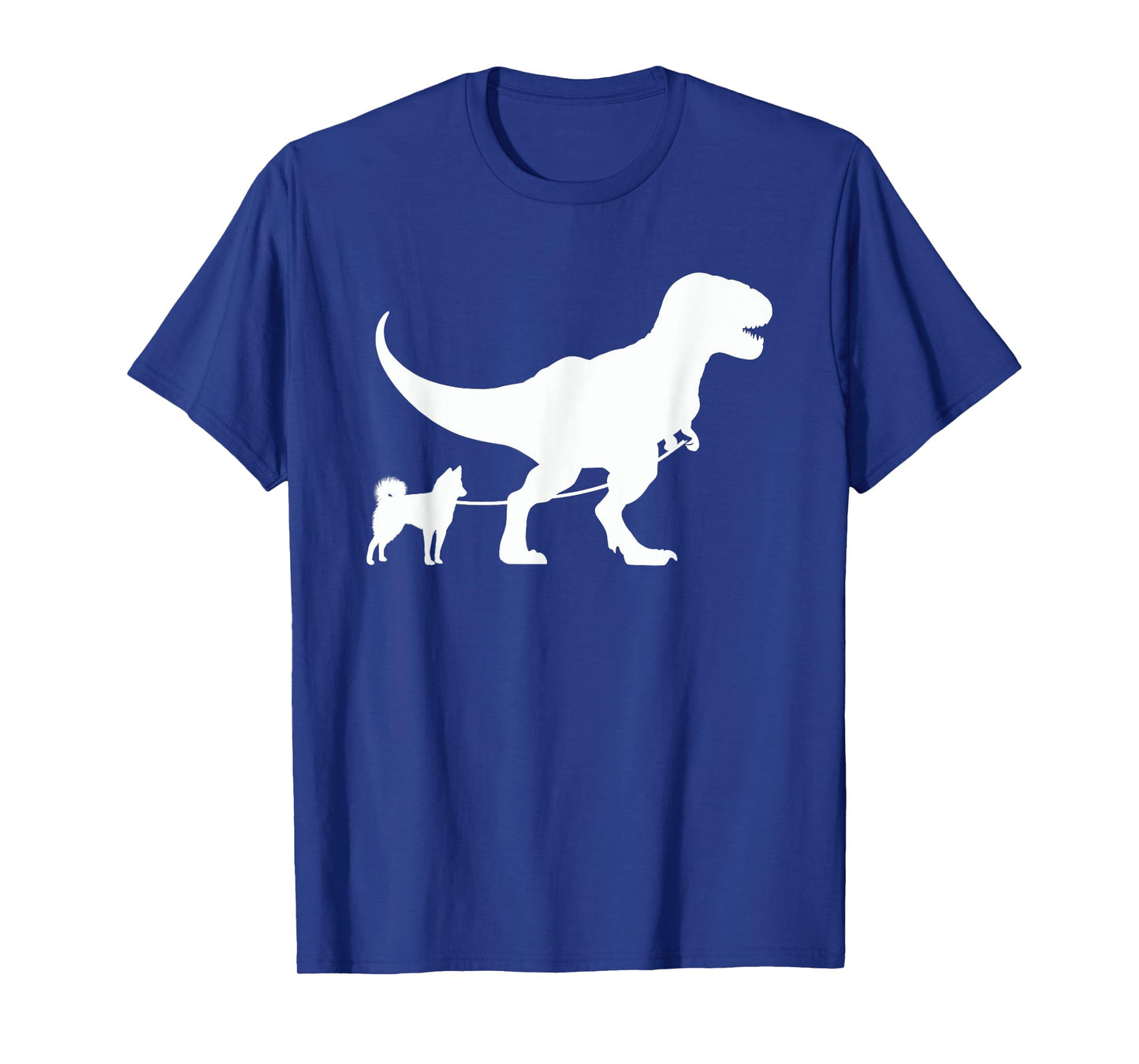 T-Rex Walking a Dog Funny Alaskan Klee Kai Dad Dog Lovers Men Women Kids T-Shirt