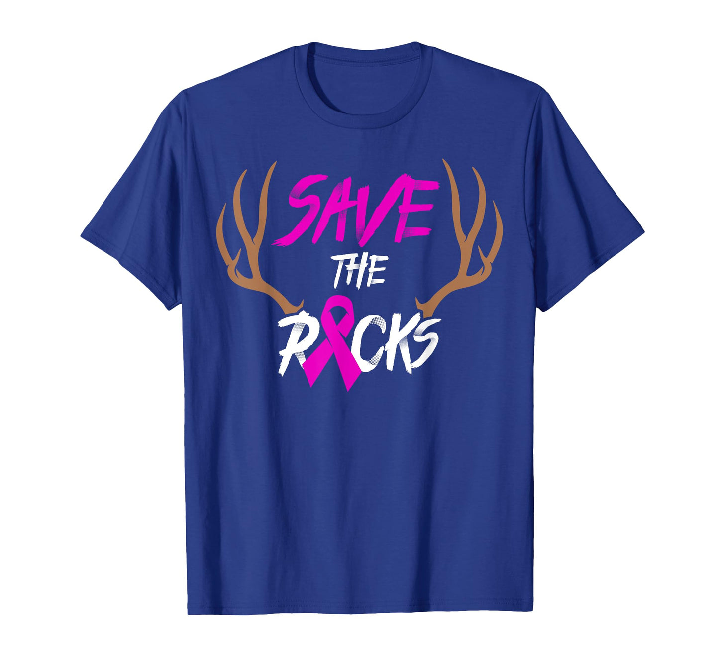 Save The Racks TShirt, Deer Antlers Breast Cancer Ribbon T-Shirt