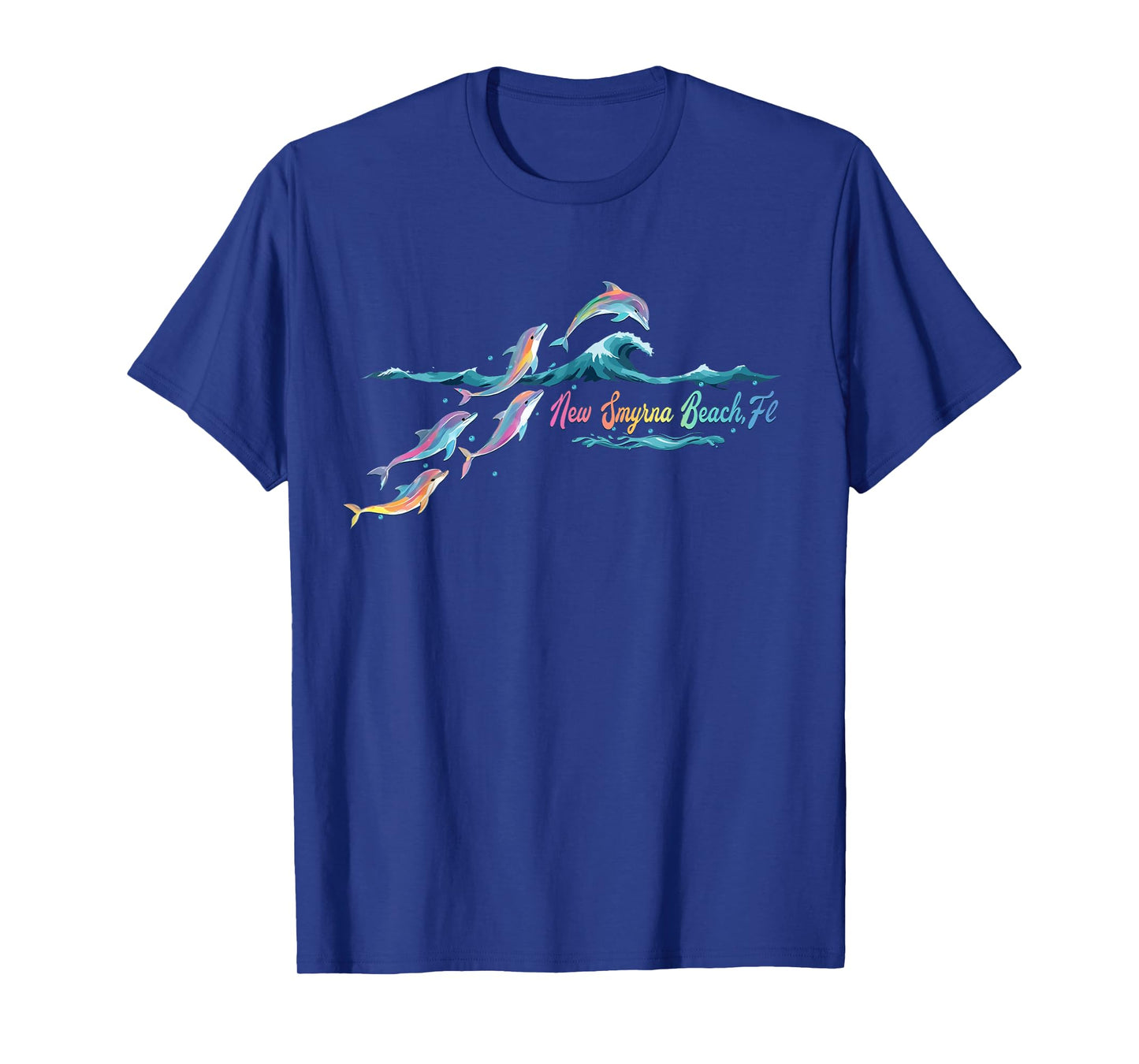 New Smyrna Beach Florida Colorful Dolphin Lover Beach T-Shirt