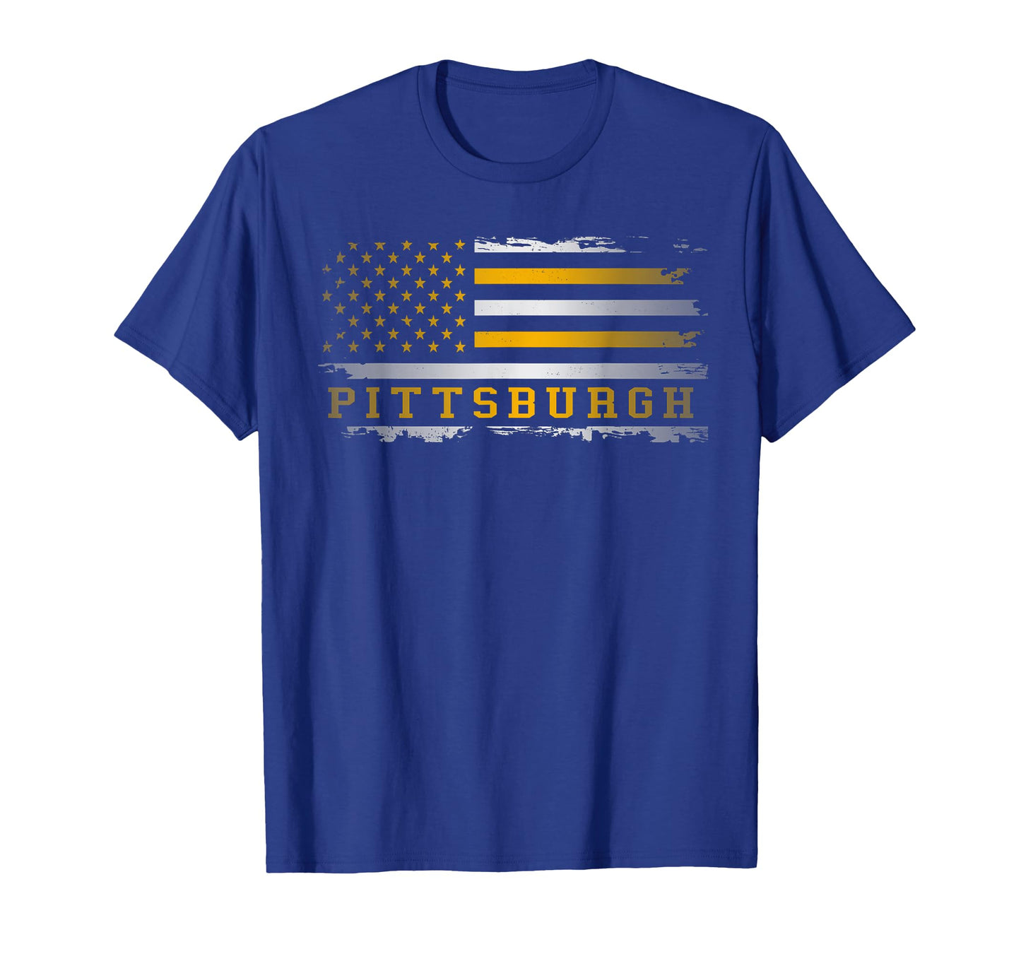 Pittsburgh Steel City Pride Flag Patriotic Retro for Yinzer T-Shirt