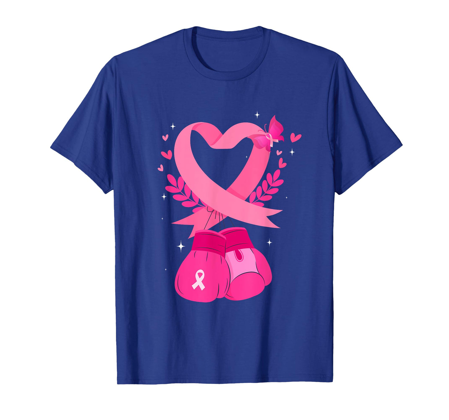 Breast Cancer Awareness Pink Ribbon Heart Boxing Gloves T-Shirt