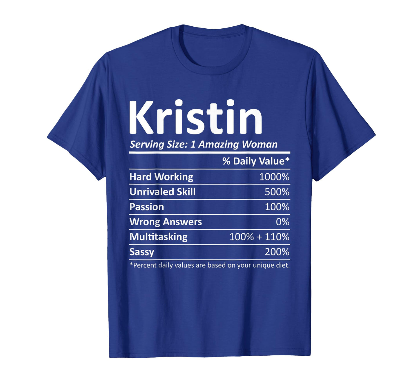KRISTIN Nutrition Personalized Name Funny Christmas Gift T-Shirt