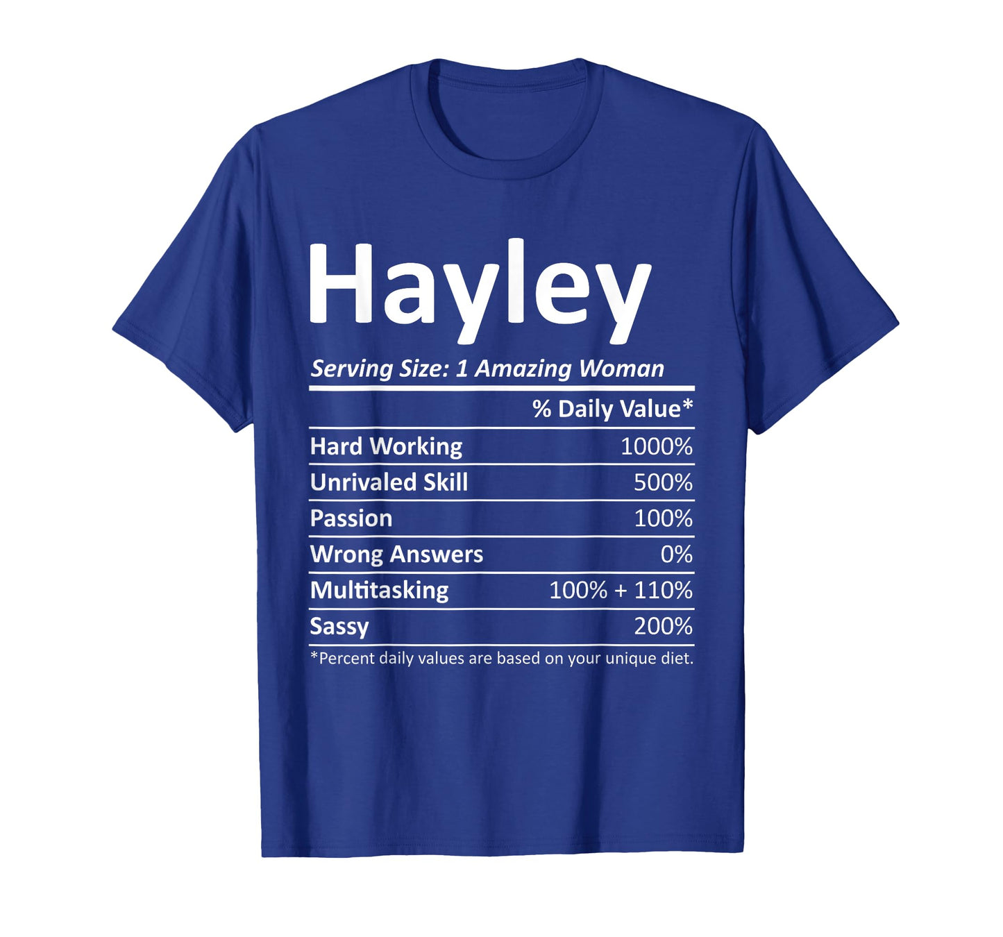 HAYLEY Nutrition Personalized Name Funny Christmas Idea T-Shirt