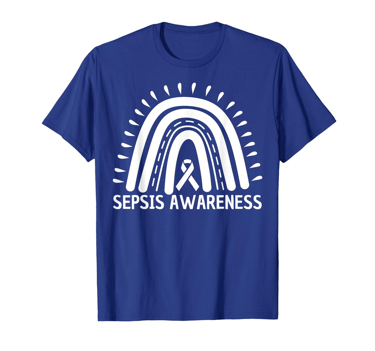 Sepsis Awareness Rainbow Red Ribbon. T-Shirt