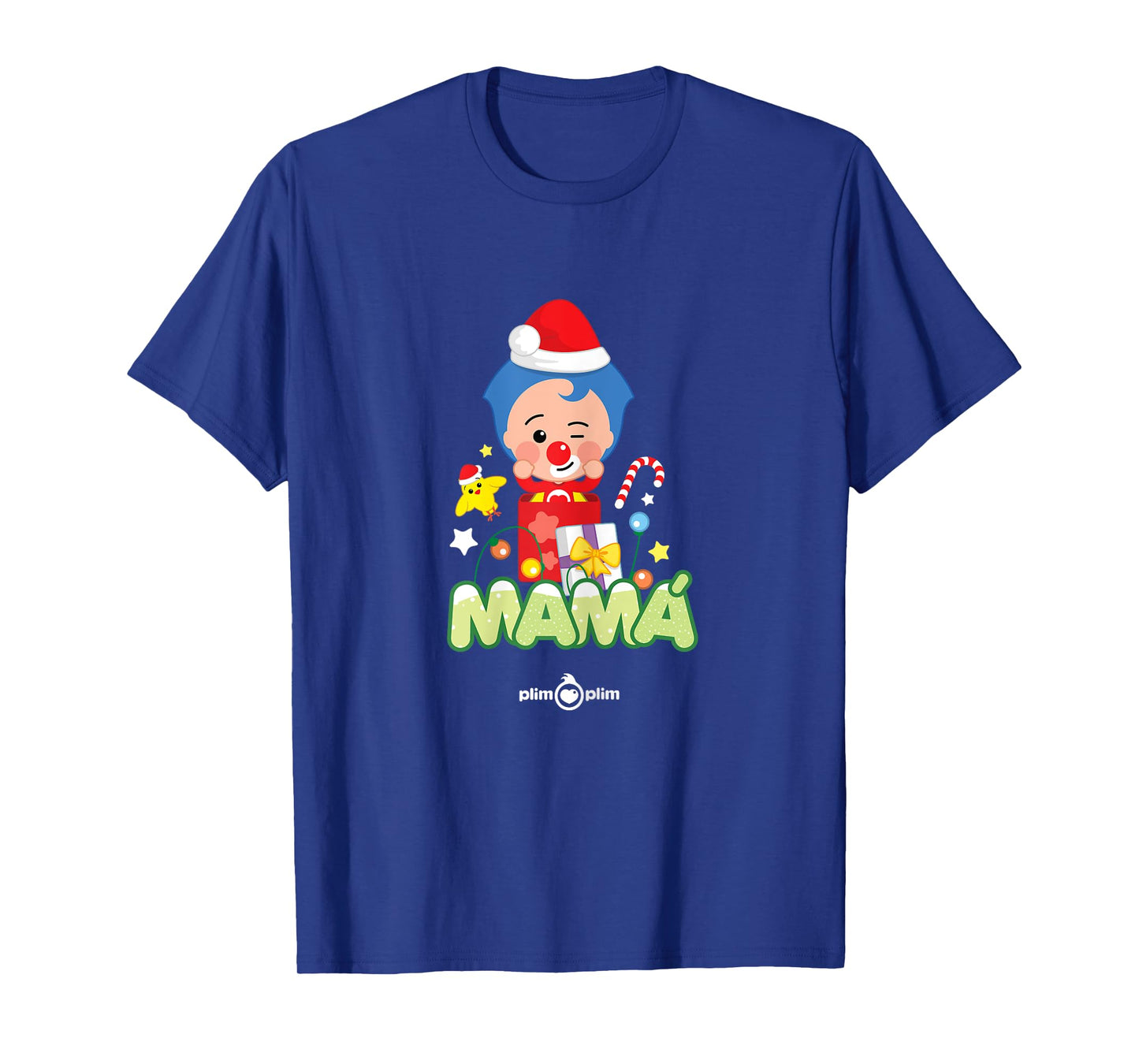 Plim Plim Women's Christmas Edition T-Shirt - Blue, X-Small, Short Sleeve, Round Neck, Cotton Blend, Durable and Comfortable, Christmas Fans, All Ages