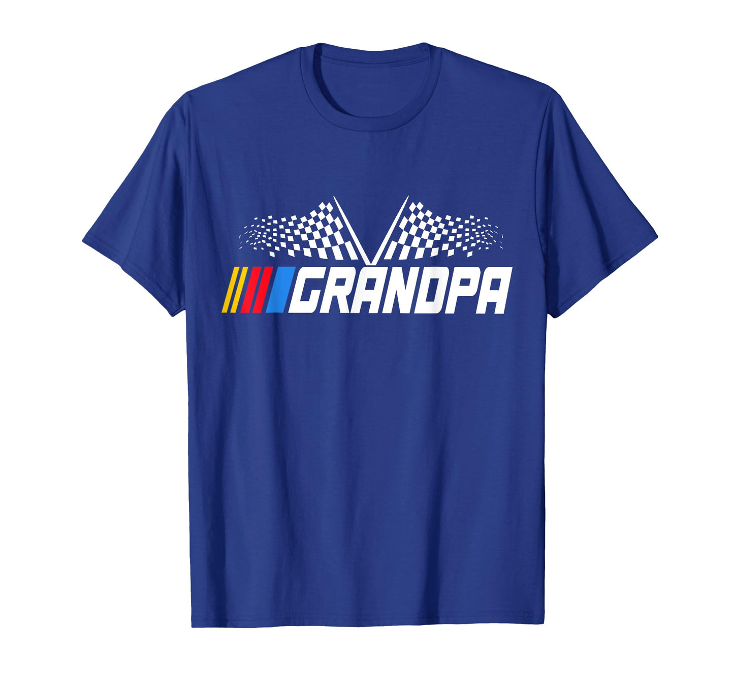 Grandpa Race Car Fan Checkered Flag funny Grandpa's Race Day T-Shirt