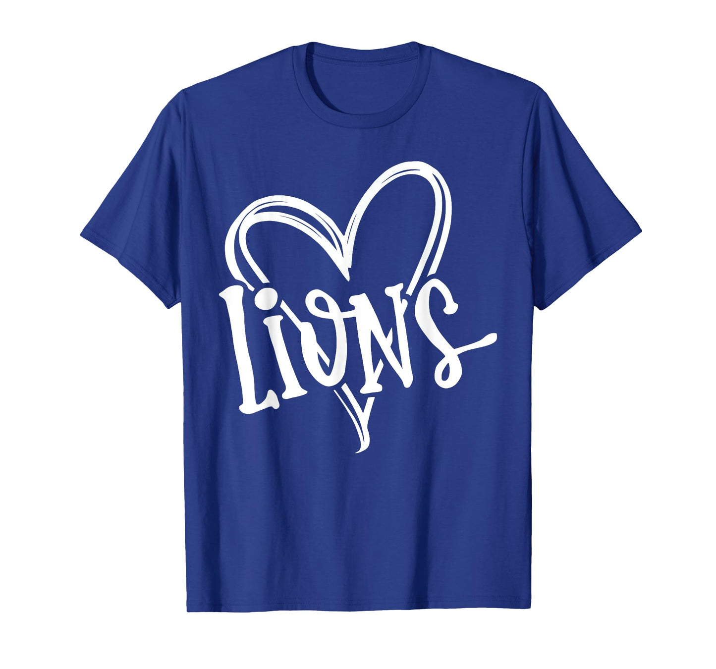 Lions School Sports Fan Team Spirit Heart Design T-Shirt