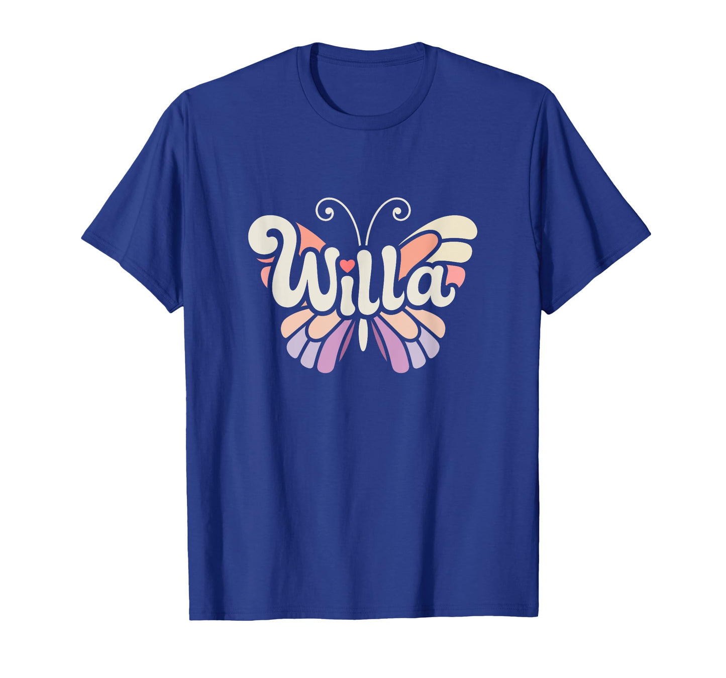 Willa Butterfly - Personalized Cute Name Word Art T-Shirt