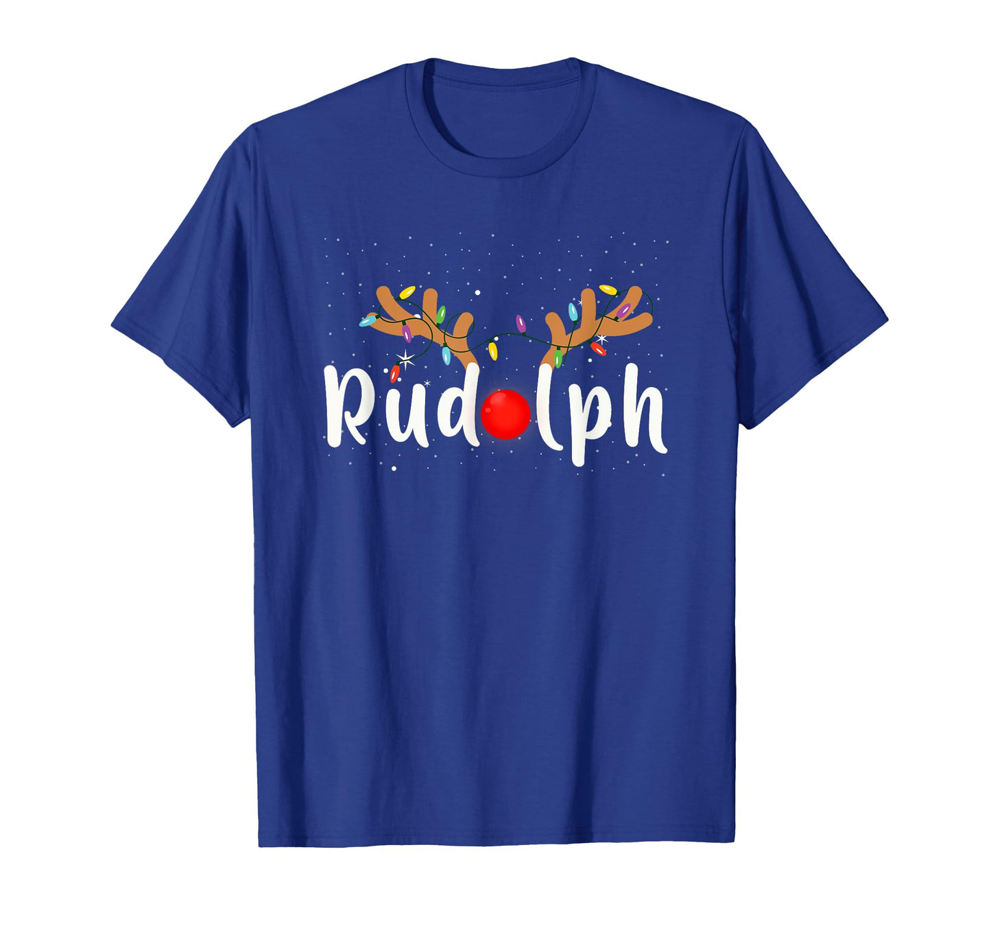 Rudolph Red Nose Funny Kids Reindeer Christmas Lights Pajama T-Shirt