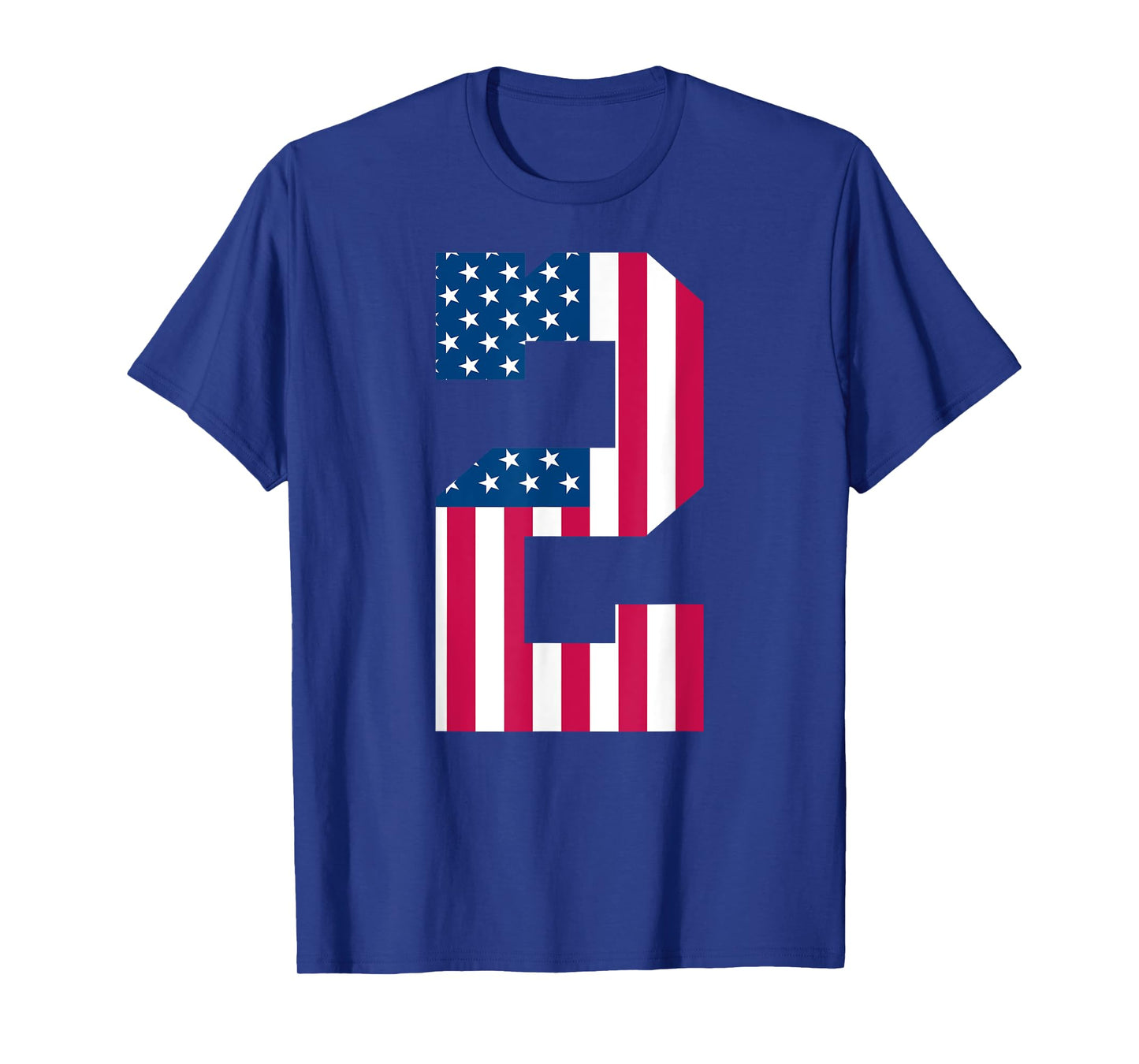 Fun 2nd Birthday US American Flag 2nd Of July Boy 2 Year Old T-Shirt