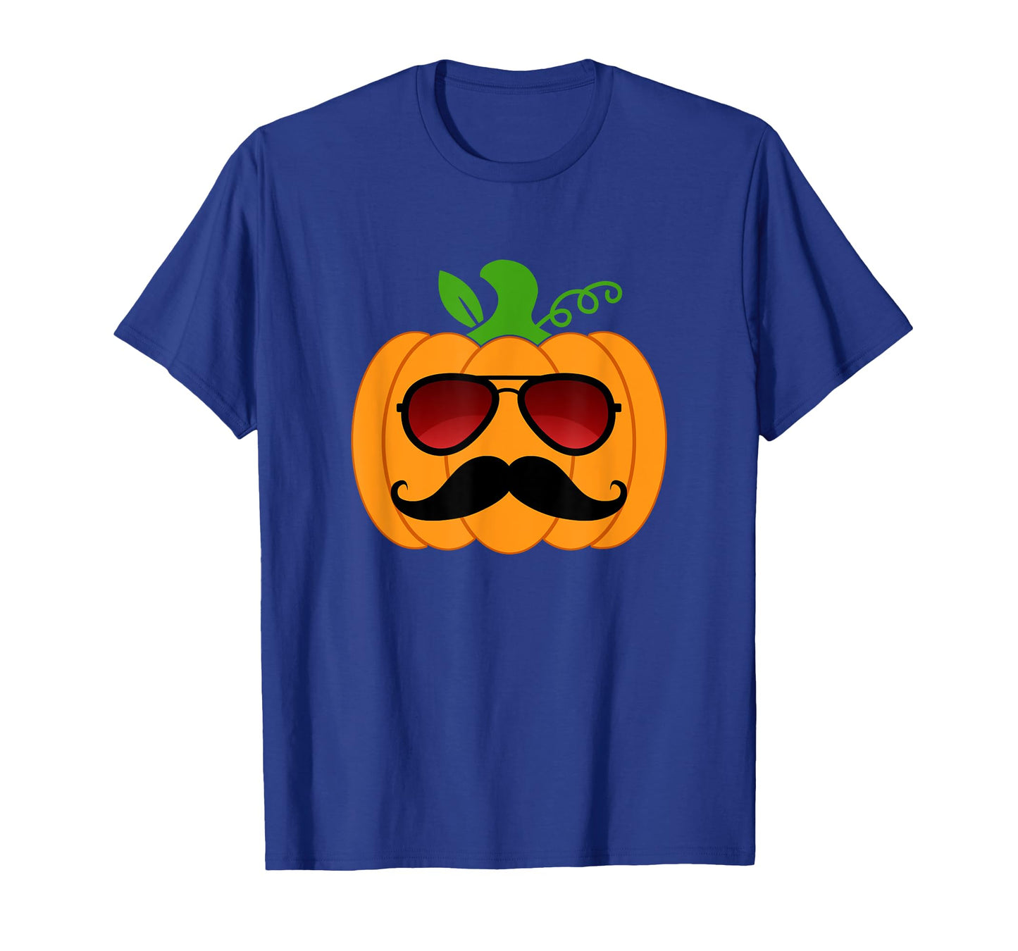 Funny Pumpkin Mustache Sunglasses Halloween Dad Daddy Men T-Shirt