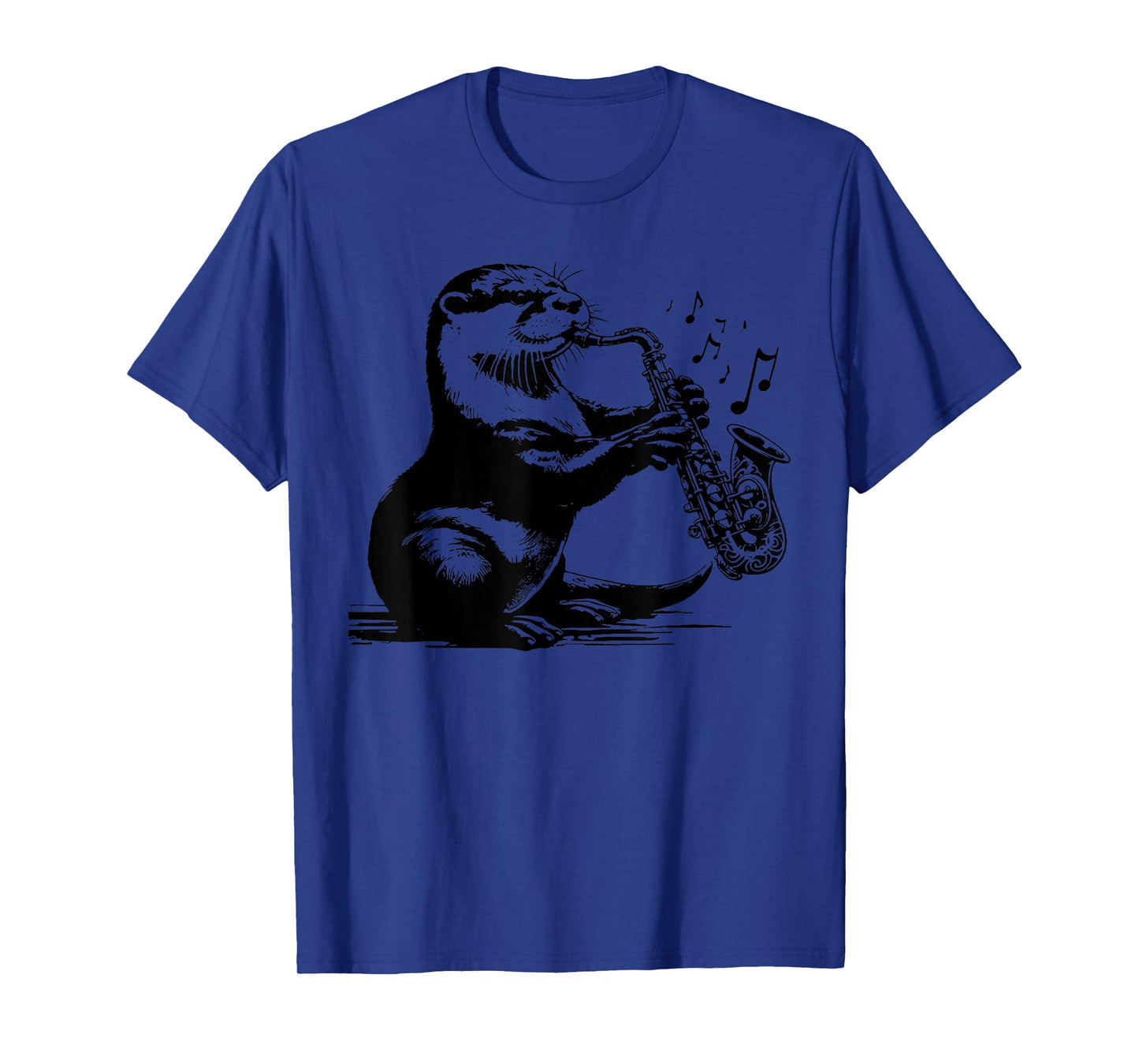 Vintage Otter Playing Saxophone Jazz Music Instrumentalist T-Shirt