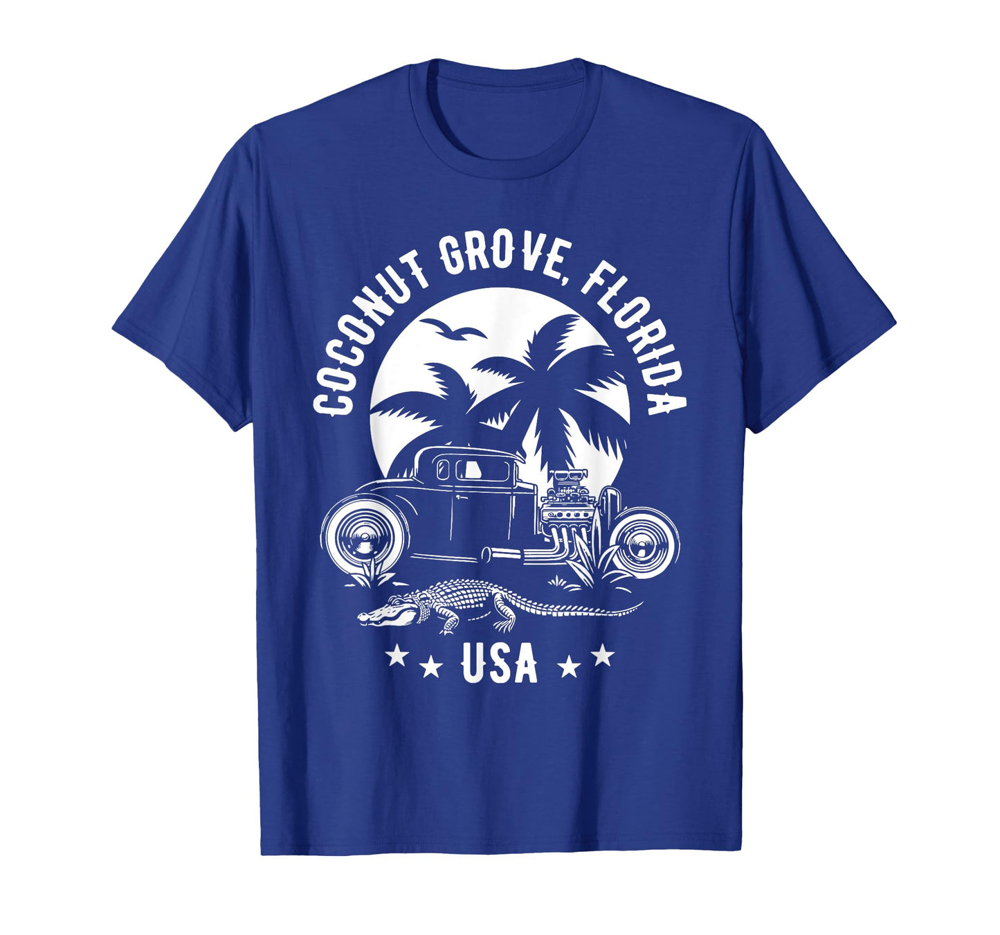 Coconut Grove Florida Sunset Hotrod Retro Design T-Shirt