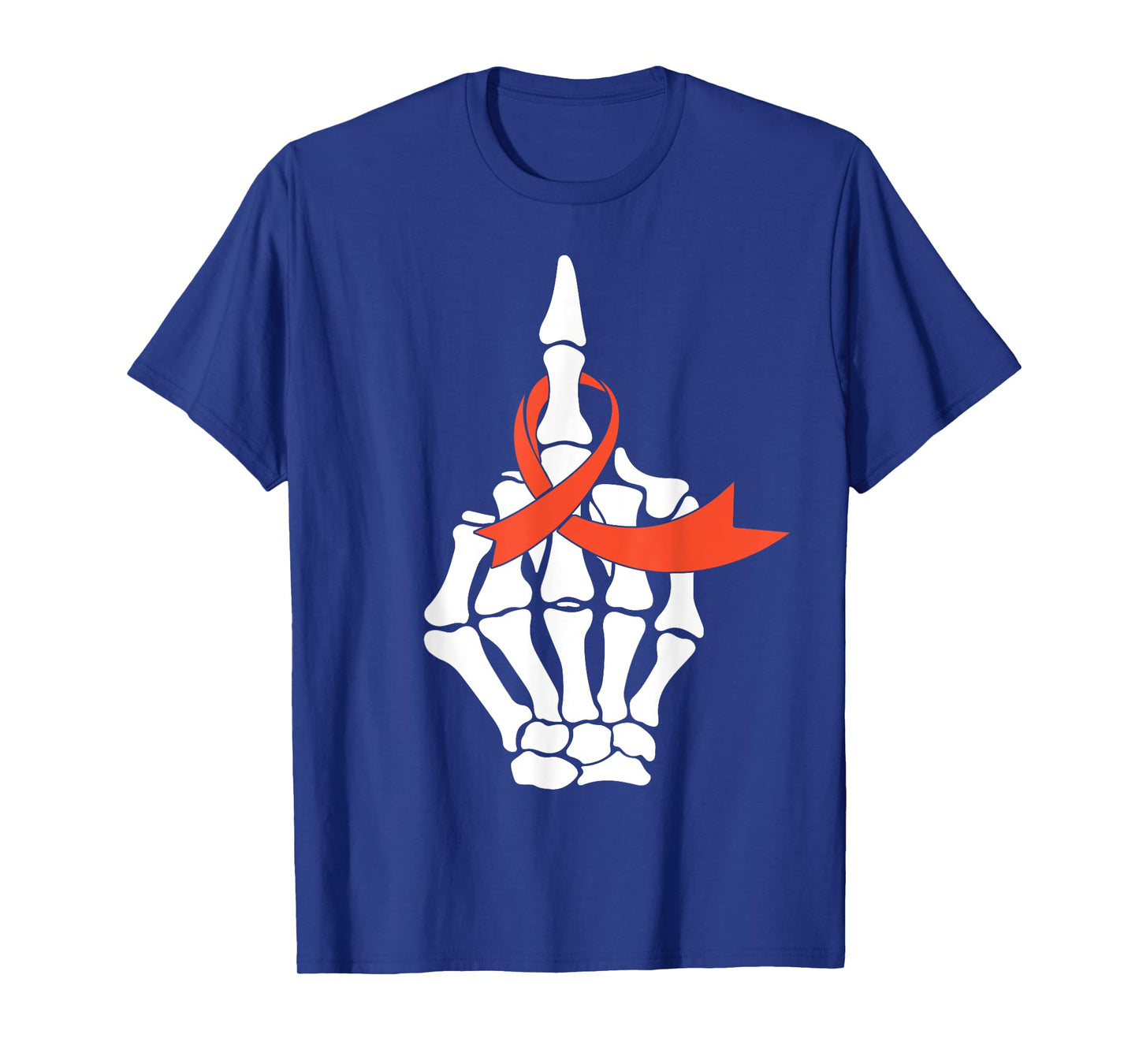 Fuck Kidney Cancer Awareness Middle Finger Orange Ribbon T-Shirt
