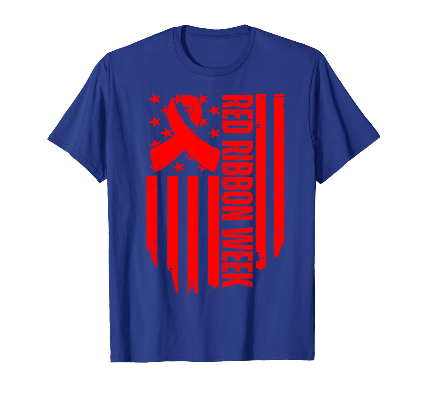 American Flag Red Ribbon Week Awareness Drug Free Anti-Drug T-Shirt