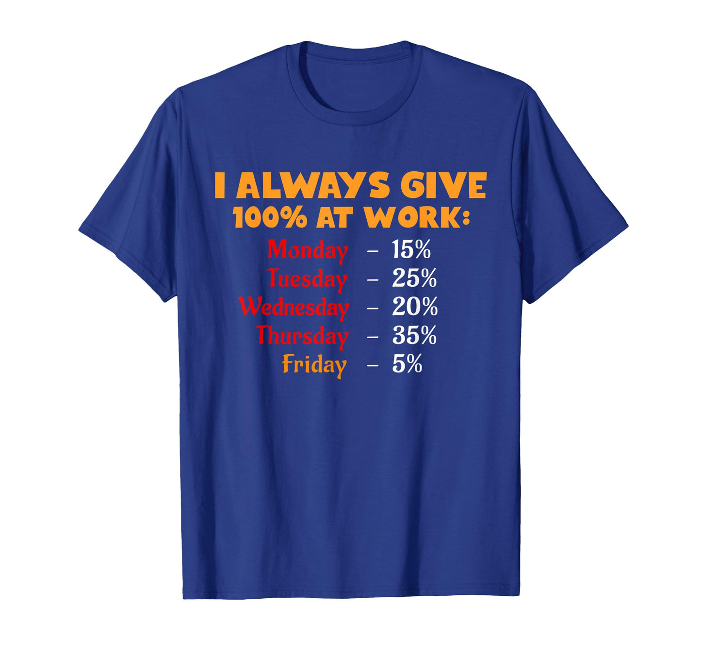 Funny I Always Give 100 Percent At Work Labor Day Men Women T-Shirt