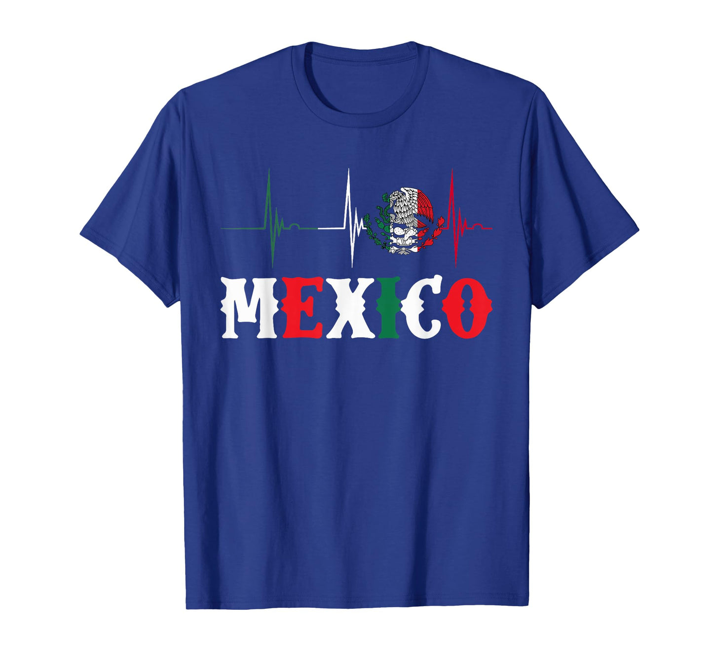 Mexico Heartbeat Pulse Mexico Flag Mexican Cinco De Mayo T-Shirt