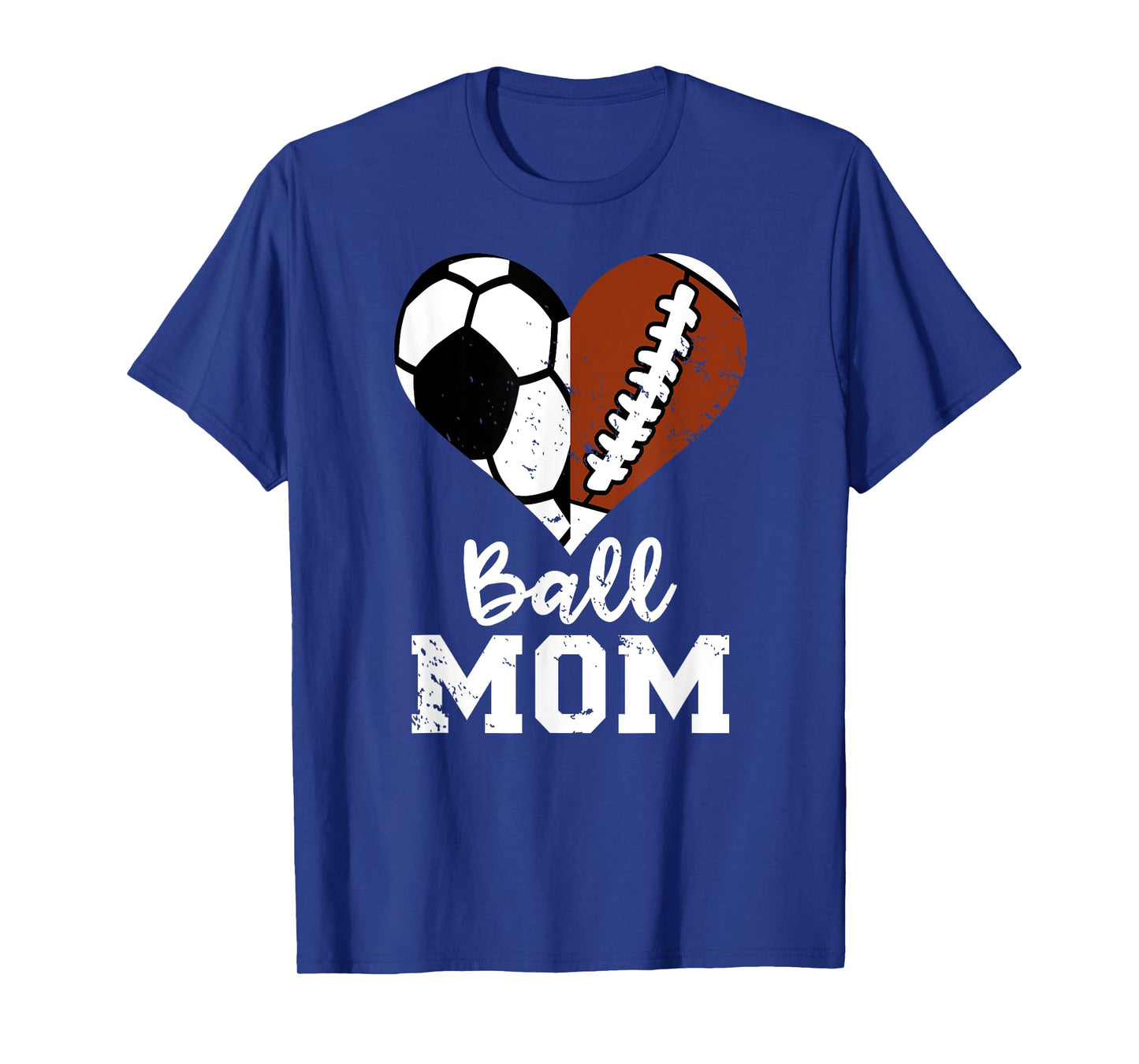 Ball Mom Heart Funny Football Soccer Mom T-Shirt