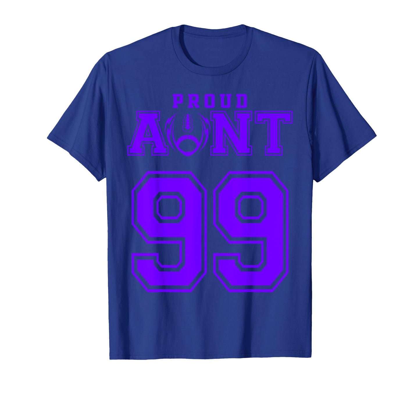 Custom Proud Football Aunt Number 99 P Personalized T-Shirt