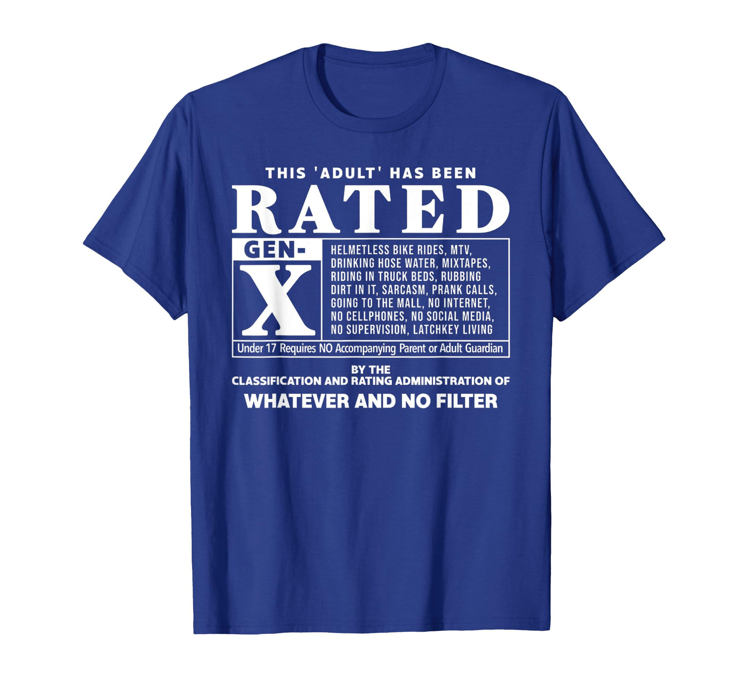 Funny Rated Gen X Generation X 80s Kid Humor T-Shirt